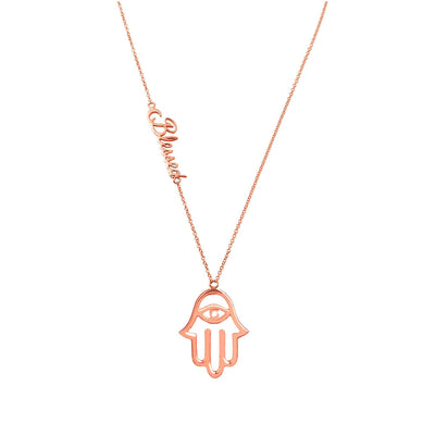 14k Rose Gold Blessed Pendant With Hamsa Charm, from AliSey "Blessed" Collection. Style # ASP05RG - AliSey Designs