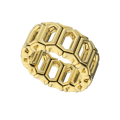 Gold Plated, .925 Sterling Silver Fancy Ring By AliSey. Style # ASR021GP - AliSey Designs