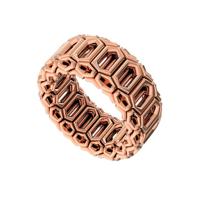 Rose Gold Plated 925 Sterling Silver Hive Style Fancy Ring By AliSey. Style # ASR022RGP - AliSey Designs